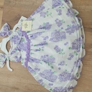 New Laura Ashley purple flower dress, 18 months